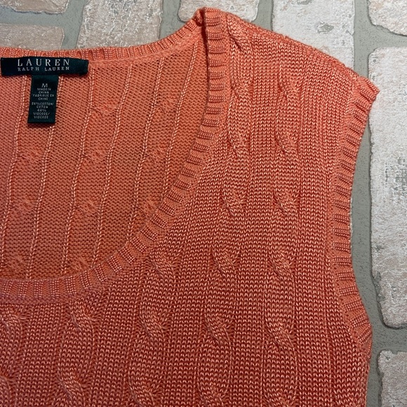 Lauren Ralph Lauren 90s-Y2K Cable-Knit Sleeveless Sweater - Picture 5 of 7
